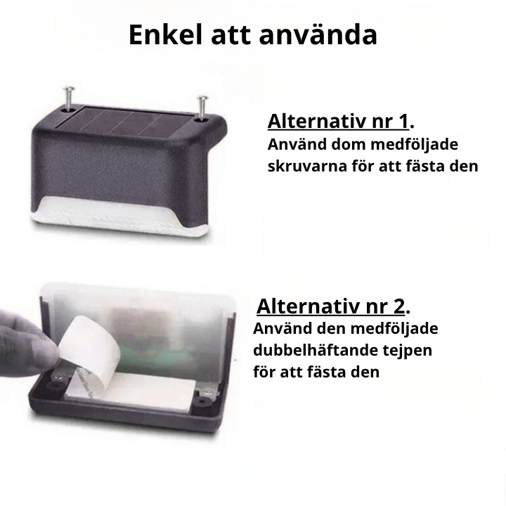 LumiStep™ – Solcellsljus för trappa och uteplats