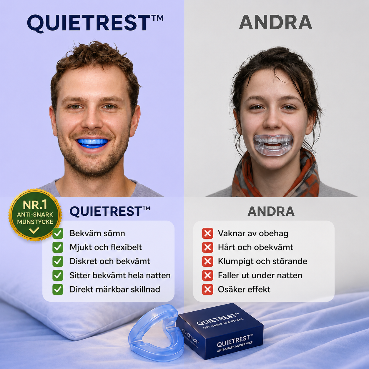 QuietRest™ Antisnarkskydd – lugnare nätter utan snarkningar