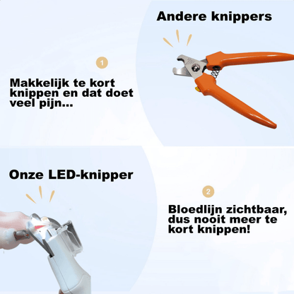 LED-nagelklippare med samlare för nagelrester